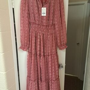Red Patterned Maxi Dress